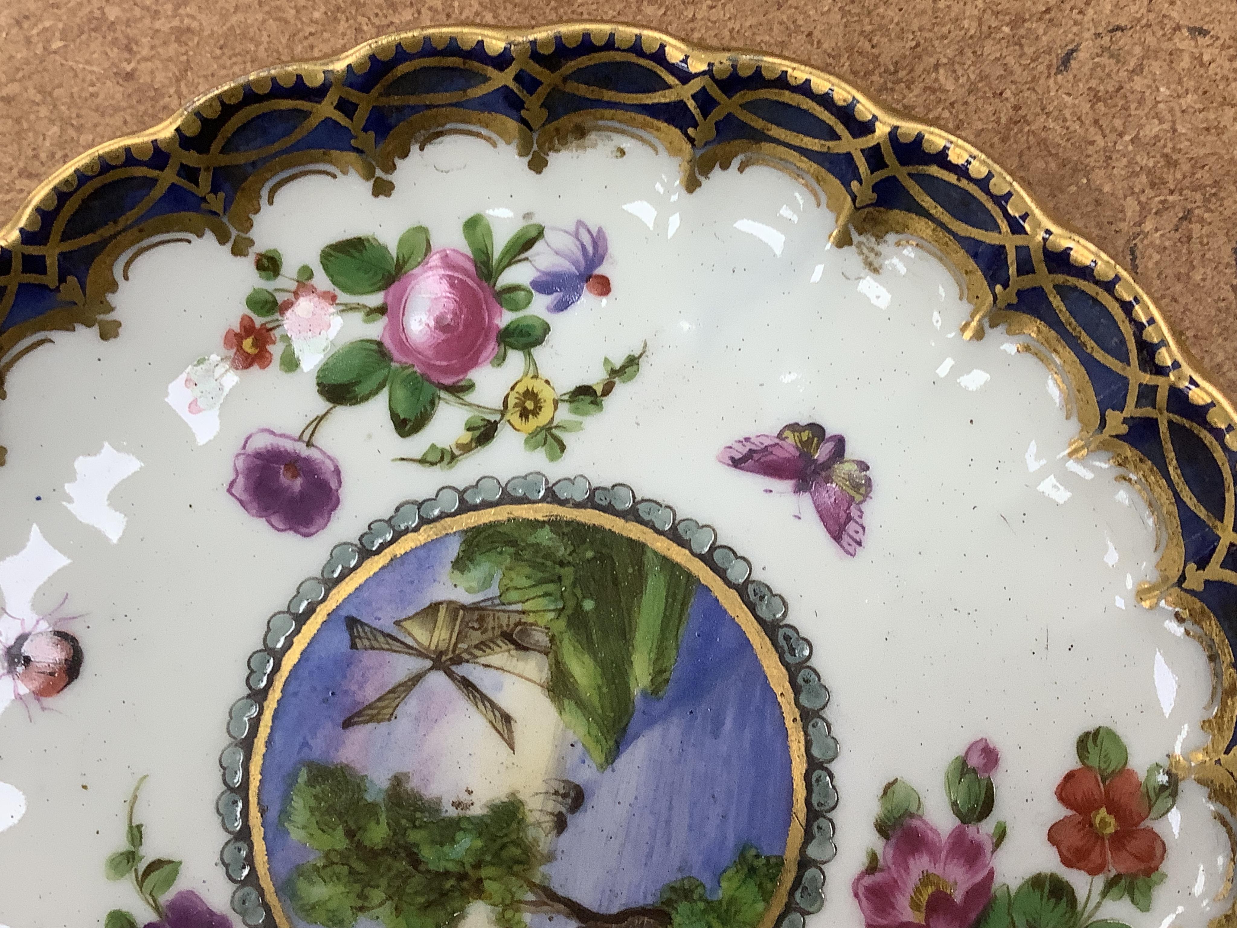 A Worcester Lord Henry Thynne type fluted tea bowl and saucer, c.1780, a group of Worcester Queen Charlotte pattern tea and coffee wares, c.1790-1810, two Worcester Kakiemon style dishes, largest 21cm in diameter